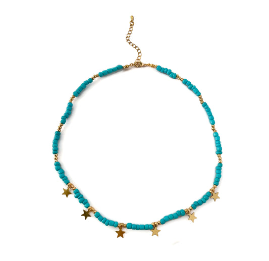 Collar chaquiras estrellas