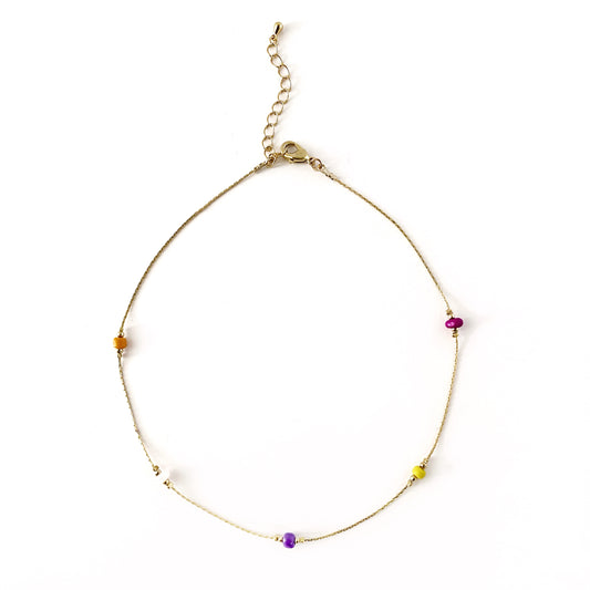 Choker chaquira rainbow