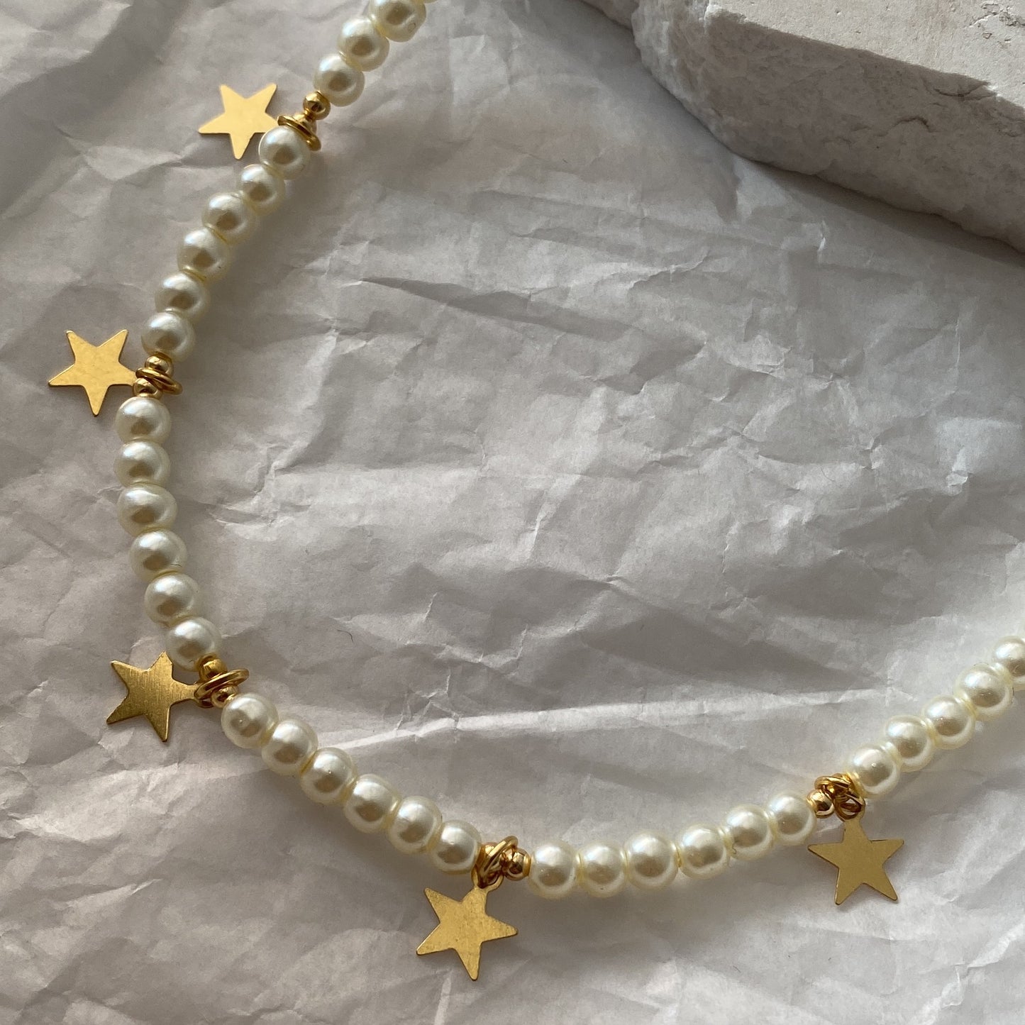 Collar perlas estrellas