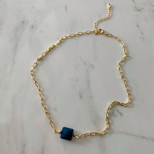 Choker cubo azul