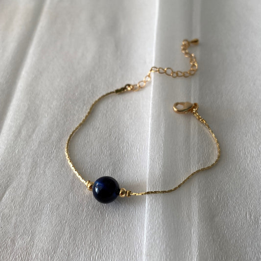 Pulsera ojo de tigre azul